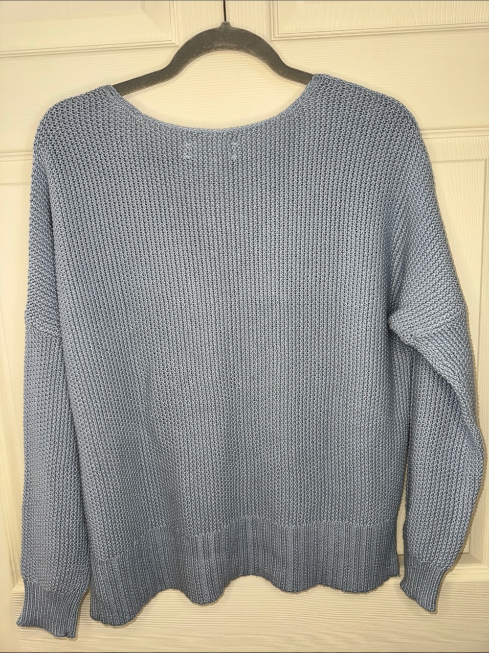 Lucky Brand Blue V-Neck Knit Pullover Cozy Sweater - Picture 3 of 8
